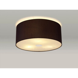 Baymont Polished Chrome 3 Light E27 Flush Ceiling With 50cm x 20cm Faux Silk Shade, Black/White Laminate - thumbnail 2