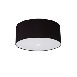 Baymont Polished Chrome 3 Light E27 Flush Ceiling With 50cm x 20cm Faux Silk Shade, Black/White Laminate - thumbnail 5