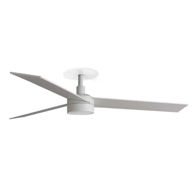 Rudder Recessed 132cm LED Ceiling Fan Matt White, Ash Wood Blades CCT, 3 Blade Reversible - image 1