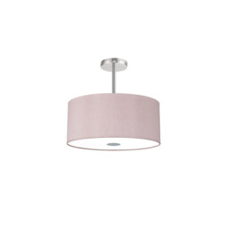 Baymont Polished Chrome 5 Light E27 Semi Flush With 40cm x 18cm Dual Faux Silk Shade, Taupe/Halo Gold - thumbnail 5