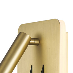 Cayman Square Wall + Reading Light, 6W + 3W LED, 3000K, 620lm Total, Individually Switched, Satin Gold, 3yrs Warranty - thumbnail 5
