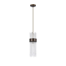Glensfall 12.5cm Single Pendant, 1 Light E14, IP44, Bronze/Clear - thumbnail 5