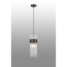 Glensfall 12.5cm Single Pendant, 1 Light E14, IP44, Bronze/Clear - thumbnail 3
