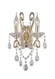 Vela Wall Lamp Switched 2 Candle Light French Gold, Crystal - thumbnail 5