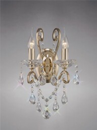 Vela Wall Lamp Switched 2 Candle Light French Gold, Crystal - thumbnail 2