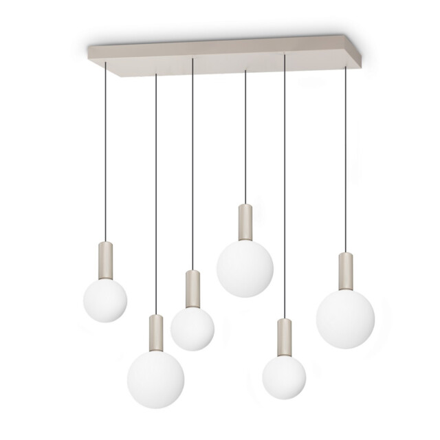 Odeon Bar Pendant Ceiling Light White 6x LED 5500lm 3000K - image 1