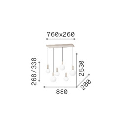 Odeon Bar Pendant Ceiling Light White 6x LED 5500lm 3000K - thumbnail 2