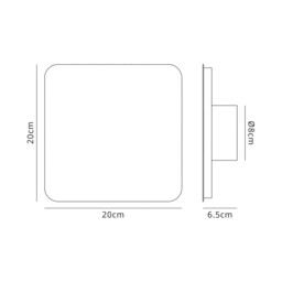 Altona Magnetic Base Wall Lamp, 12W LED 3000K 498lm, 20, 19cm Square Centre, Coffee, Acrylic Frosted Diffuser - thumbnail 2