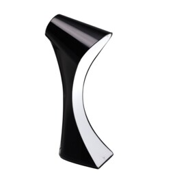 Ora Table Lamp 1 Light E27, Gloss Black, White Acrylic, Polished Chrome - thumbnail 1