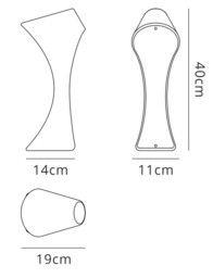 Ora Table Lamp 1 Light E27, Gloss Black, White Acrylic, Polished Chrome - thumbnail 2