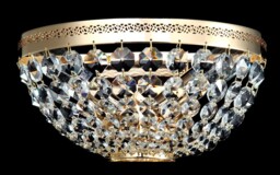 Ottilia Flush Wall Lamp Gold & Crystal, 2 Light, E14 - thumbnail 2