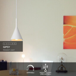 Gipsy Modern Dome Plaster Pendant Light - Ø 16.5cm- 1xE27 - White - thumbnail 2