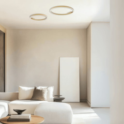 Aria 60cm Integrated Led Semi Flush Ceiling Light Gold Matt LED 3000K Dimmable - thumbnail 2