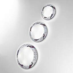 Serena Designer Glass Patterned Flush Ceiling Lamp Polished Chrome - Kiss Silver Pattern, 2x E27 - thumbnail 2