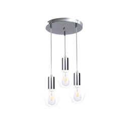 Verre Cluster Pendant Ceiling Light Silver, 30cm, 3x E27