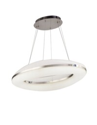 Oakley Ceiling Pendant 80W LED 3000K, 6400lm, Polished Chrome, Frosted Acrylic - thumbnail 1