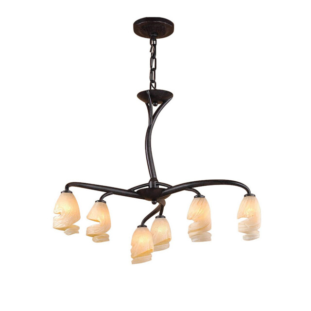 Forest Pendant 3 Arm 6 Light G9, Brown/Black Oxide - image 1