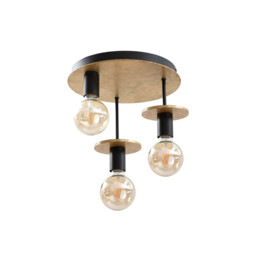 Saturn Multi Arm Semi Flush Ceiling Light Gold, 30cm, 3x E27