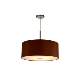Baymont Polished Chrome E27 Single Pendant With 50cm x 20cm Dual Faux Silk Shade, Raw Cocoa/Grecian Bronze - thumbnail 5