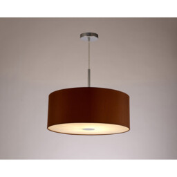 Baymont Polished Chrome E27 Single Pendant With 50cm x 20cm Dual Faux Silk Shade, Raw Cocoa/Grecian Bronze - thumbnail 2