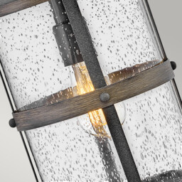Hinkley Lakehouse Outdoor Wall Lantern Aged Zinc with Driftwood Grey, IP44 - thumbnail 3