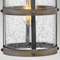 Hinkley Lakehouse Outdoor Wall Lantern Aged Zinc with Driftwood Grey, IP44 - thumbnail 5