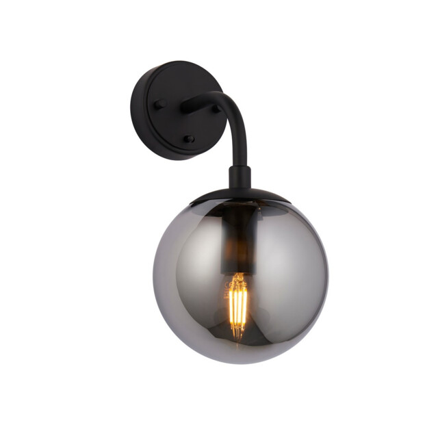 Trieste Wall Lamp Matt Black, Smoked Mirror Glass - image 1