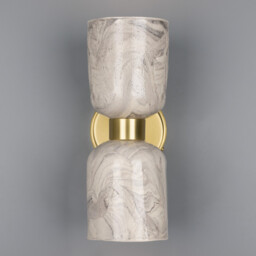 Sakura Wall Light Marbled, Satin Brass - thumbnail 2