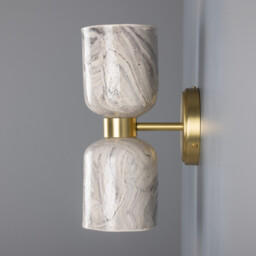 Sakura Wall Light Marbled, Satin Brass - thumbnail 3