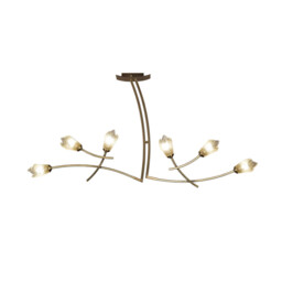 Pietra Linear Pendant 2 Arm 6 Light G9, Antique Brass - thumbnail 1