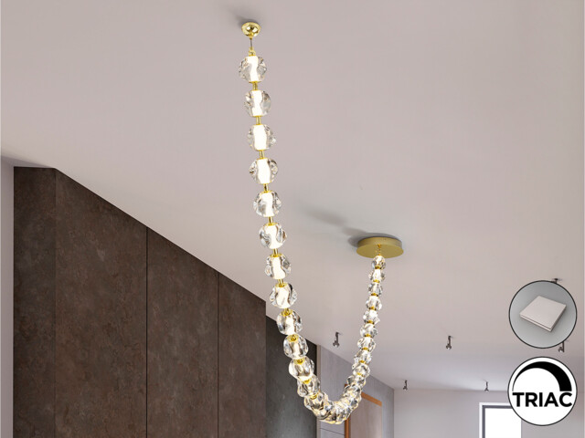 Zaria II 29 Light Pendant Ceiling Light Gold, Clear LED 3000K Dimmable - image 1