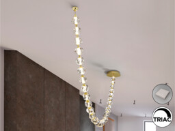 Zaria II 29 Light Pendant Ceiling Light Gold, Clear LED 3000K Dimmable - thumbnail 1