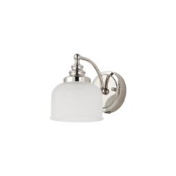 DeRuyter Switched Wall Light, 1 Light E27 Polished Nickel/Frosted Glass - thumbnail 5