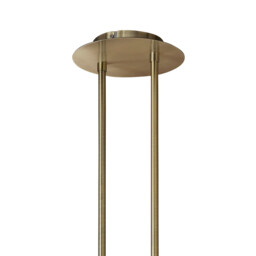 Tiffany Pendant 6+6 Light E27+G9 Oval, Antique Brass With White Shade & Clear Crystal - thumbnail 3