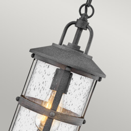 Hinkley Lakehouse Outdoor Pendant Ceiling Light Aged Zinc with Driftwood Grey, IP44 - thumbnail 3