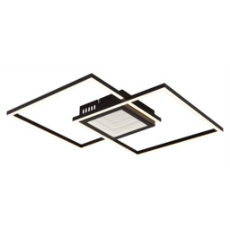 Saunders 43cm Integrated LED Semi Flush Ceiling Light Matt Black 2x LED Dimmable 2700-6500K Remote Control Timer
