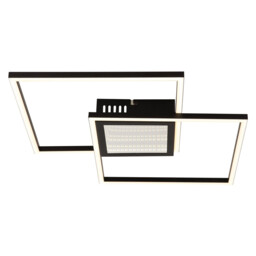 Saunders 43cm Integrated LED Semi Flush Ceiling Light Matt Black 2x LED Dimmable 2700-6500K Remote Control Timer - thumbnail 3