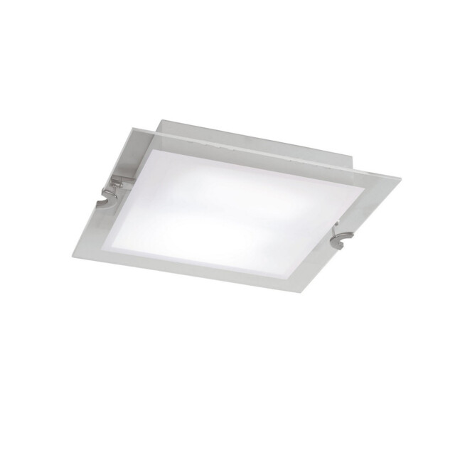 Melbourne Square Ceiling 15W LED 3000K, 1350lm, Polished Chrome/Frosted White Glass - image 1