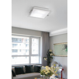 Melbourne Square Ceiling 15W LED 3000K, 1350lm, Polished Chrome/Frosted White Glass - thumbnail 3
