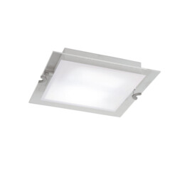 Melbourne Square Ceiling 15W LED 3000K, 1350lm, Polished Chrome/Frosted White Glass