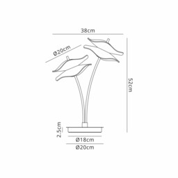 Amsterdam Table Lamp, 2 Light 6W LED, 4000K, 920lm, Polished Chrome - thumbnail 2