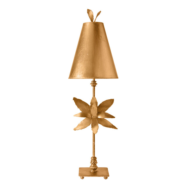 Azalea 1 Light Table Lamp Gold Floral Leaves Design, E27 - image 1