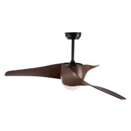 Breeze Ceiling Fan Steel Matt Black & Glass 3ABS Blades with Wood - thumbnail 5