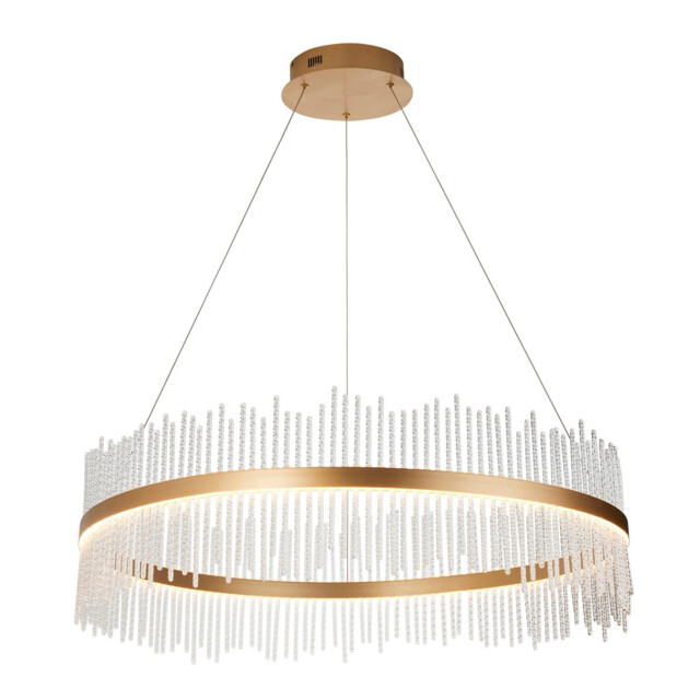 Trapani Pendant Ceiling Light Brushed Gold Plated, Clear Glass - image 1