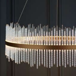Trapani Pendant Ceiling Light Brushed Gold Plated, Clear Glass - thumbnail 5