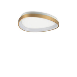 Gemini Integrated LED Semi Flush Ceiling Light Brass 2950lm 4000K
