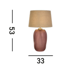 Amethyst Table Lamp, Pink Glass with Natural Linen Shade - thumbnail 5