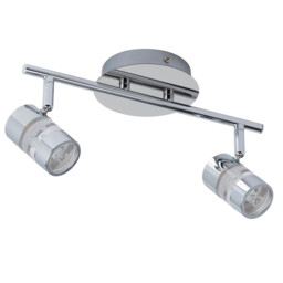 Bubbles LED 2 Light Bathroom Spotlight Bar Chrome Bubble Effect IP44 - thumbnail 2