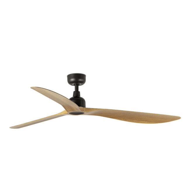 Outwood 150cm Ceiling Fan Dark Brown, Light Oak Blades, IP44 - image 1