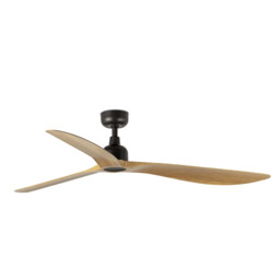 Outwood 150cm Ceiling Fan Dark Brown, Light Oak Blades, IP44
